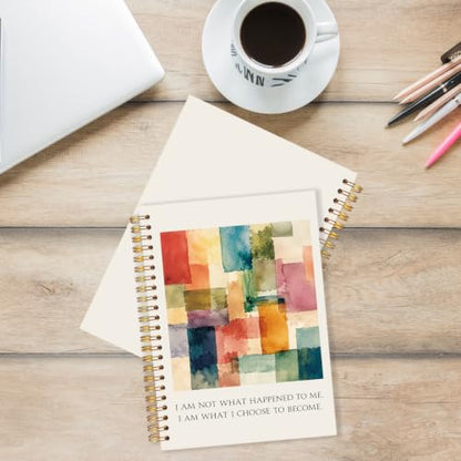 Mental Health Motivational Spiral Notebook for Women Men 5.5x8.3 Inch | Mental Health Gifts for Women Men,I Am Not What Happened to Me Inspirational Carl Jung Quote Notebook Journal - color: Carl Jung Quotes white