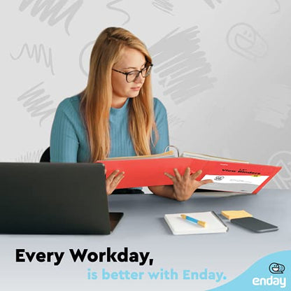 Enday 3 Ring Binder 1.5 Inch, Red Heavy Duty Three Ring Binder, 325 Sheets Capacity - 1.5 Inch Binder for Home School and Office - color: Red, size: 1.5-Inch