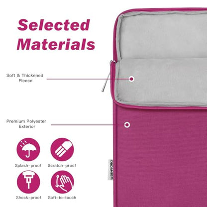 Dadanism 9-11 Inch Tablet Sleeve Bag Carrying Case for iPad (A16) 11th Gen 11", iPad 10th Gen 10.9" Air 5/4, iPad Air/Pro 11", iPad 9/8/7th 10.2", Galaxy Tab A11+ Plus 11"/S9 FE, Tab M11 11", Fuchsia - color: Fuchsia, size: 9-11 inch