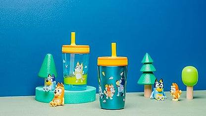 Zak Designs Bluey Kelso Tumbler Set, Leak-Proof Screw-On Lid with Straw, Bundle for Kids Includes Plastic and Stainless Steel Cups with Bonus Sipper, 3pc Set - color: Bluey, size: 3 Piece Set (Pack of 1)