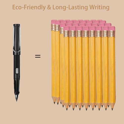 Everlasting Pencil Refills, Infinity Pen Nibs, Inkless Eternal Pencils Head for Writing Drawing Students Sustainable for Home Office School Supplies (48Pcs Black Replaceable Nibs) - color: 48Pcs Black Replaceable Nibs