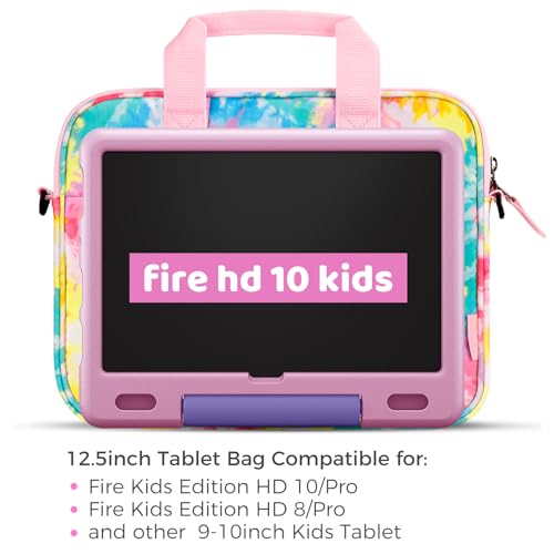 Choco Mocha Kids Tablet Sleeve Bag for Boys & Girls, (10-12.5Inch) - color: Tie Dye-rainbow 12.5inch, size: 12.5inch(12.5 x 9.8 x 1.3)