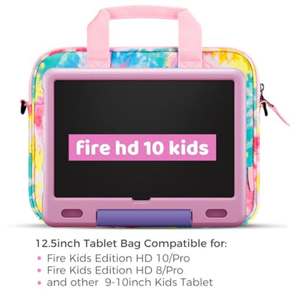Choco Mocha Kids Tablet Sleeve Bag for Boys & Girls, (10-12.5Inch) - color: Tie Dye-rainbow 12.5inch, size: 12.5inch(12.5 x 9.8 x 1.3)