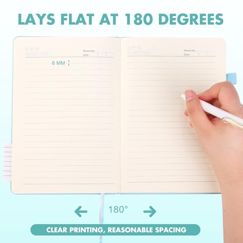 Aodaer 12 Set Lined Notebook Journals with Pens A5 Notebooks 100 GSM College Ruled Hardcover Notebook PU Leather Notepad with Pen Holder for Office School, 5.7 x 8.3 Inches, Light Multicolor - color: Light Multicolor