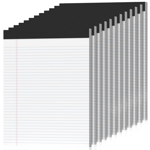 12 Pack Legal Pads 8.5 x 11 College Ruled 600 Sheets Note Pads 8.5 x 11 Inch Notepads Perforated Writing Pads 8.5 x 11 Pads of Paper Lined White Paper, 50 Sheets per Notepad for Home, Office, School - size: 8.5 x 11 In - White, style: 12 Pack