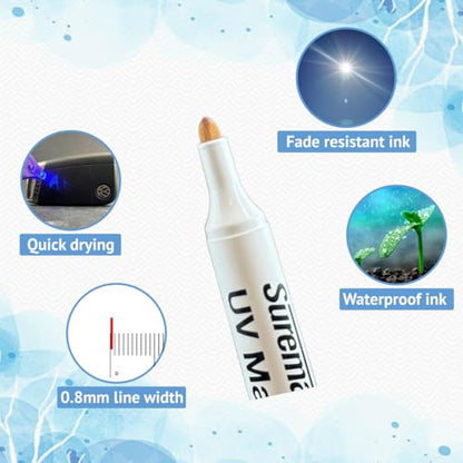 SureMark UV Security Marker Fine Tip with Keyring UV Light