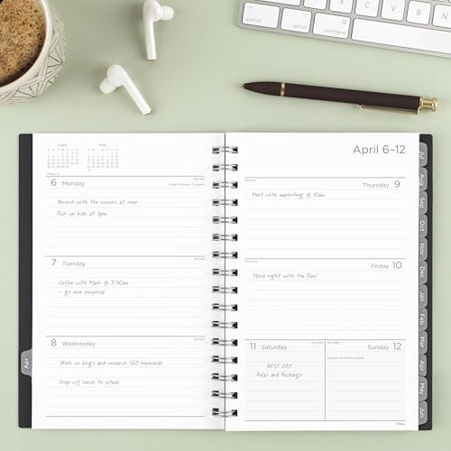 Mead Planner 2026-2027 Weekly & Monthly Academic 15-Month April-June, 5.5" x 8.5", Black (CAW42005) - color: Black, size: 5.5"W x 8.5"H, style: 2026-2027
