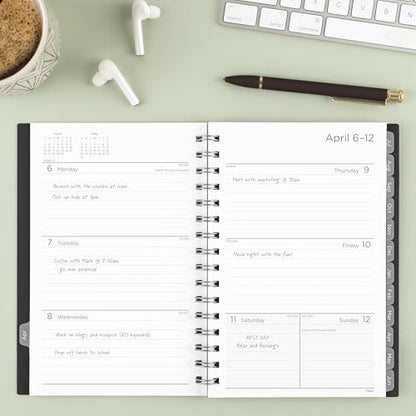 Mead Planner 2026-2027 Weekly & Monthly Academic 15-Month April-June, 5.5" x 8.5", Black (CAW42005) - color: Black, size: 5.5"W x 8.5"H, style: 2026-2027