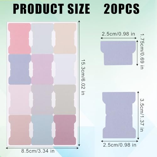 20 Sheets/240 Pieces Sticky Index Tabs, Double Sided Book Page Markers Tabs Blank Monthly Tabs Writable Sticky Notes Flags Self Adhesive Planner Stickers for Labeling (Morandi)