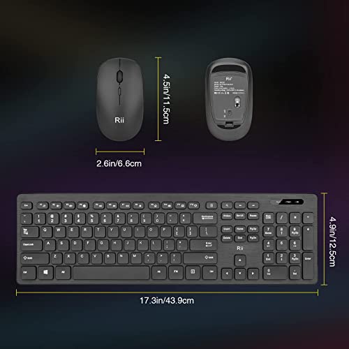 Wireless Keyboard and Mouse Combo - Rii Standard Office PC Keyboard and Optical Wireless Mice (Black (2 Pack)) - color: Black (2 Pack)