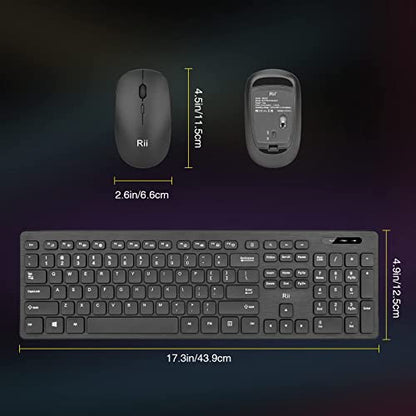 Wireless Keyboard and Mouse Combo - Rii Standard Office PC Keyboard and Optical Wireless Mice (Black (2 Pack)) - color: Black (2 Pack)