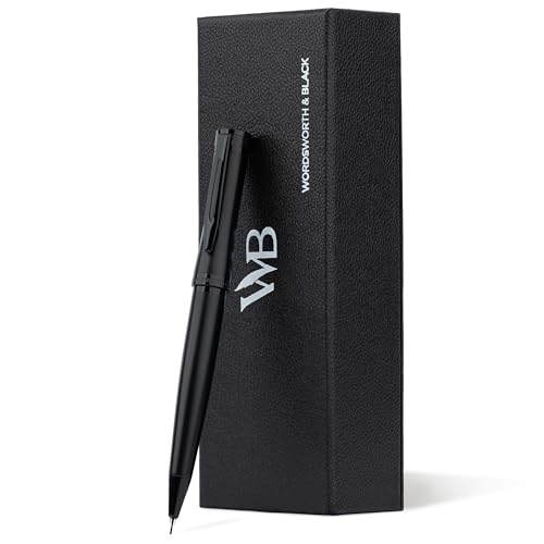 Wordsworth and Black Mechanical Pencil Graphite Lead- Stunning Luxury Metal Pencil, All Black Lacquer Finish, 0.7mm Led, Best Gift Set for Men & Women, Professional Executive Office Pencils - color: All Black