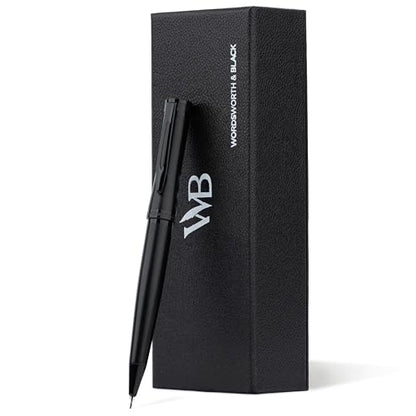 Wordsworth and Black Mechanical Pencil Graphite Lead- Stunning Luxury Metal Pencil, All Black Lacquer Finish, 0.7mm Led, Best Gift Set for Men & Women, Professional Executive Office Pencils - color: All Black