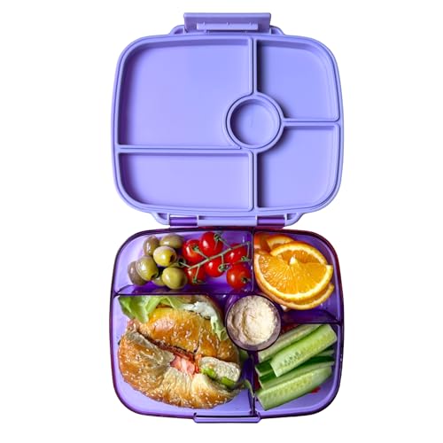 Yumbox Go Leakproof Bento Lunch Box, 5 Compartments, Kyoto Purple | Deep Portioned Tray | Removable Silicone Gasket | Lightweight Construction | Fits Most Lunch Bags | Easy-Clean Design - color: Kyoto Purple