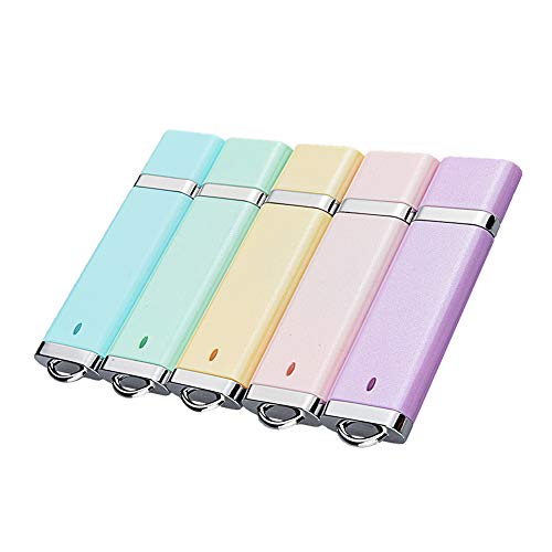 KOOTION 5 X 32GB Enamel USB 2.0 Flash Drive Thumb Drives Memory Stick - 5 Colors (Blue, Green, Pink, Purple, Yellow,) - size: 32GB