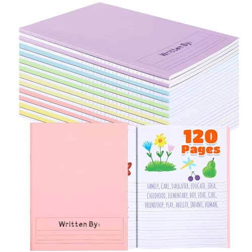 Henoyso 12 Pcs Primary Composition Notebooks k-2 for Kids, 120 Pages Draw and Write Journal Bulk for Kindergarten Classroom Preschool Teachers, Back to School Supplies (Light Color) - color: Light Color