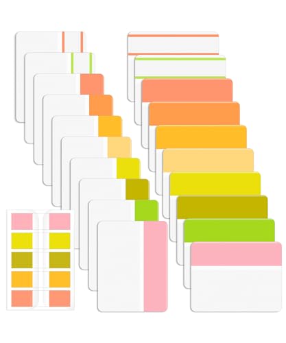 Mr. Pen- Sticky Index Tabs, 500 Pcs, 21 Sets, Colorful | Writable Colored Pages Markers Labels for Reading Notes, Books, Binders, Notebook, Folders and Classify Files - color: Citrus