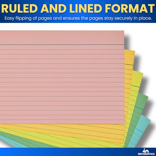 1InTheOffice Ruled 4" x 6" Index Cards, Assorted Pastel, 200/Pack
