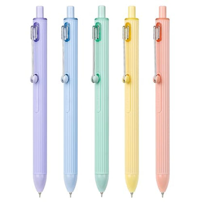 Ddaowanx Gel Pens,5Pcs Fine Point Smooth Writing Pens with Textured Silicone Pen Sleeve into a Sensory ADHD Tool,0.5mm Quick Dry Black Ink for Journaling,Writing,Note Taking,Office&School Supplies - color: Candy