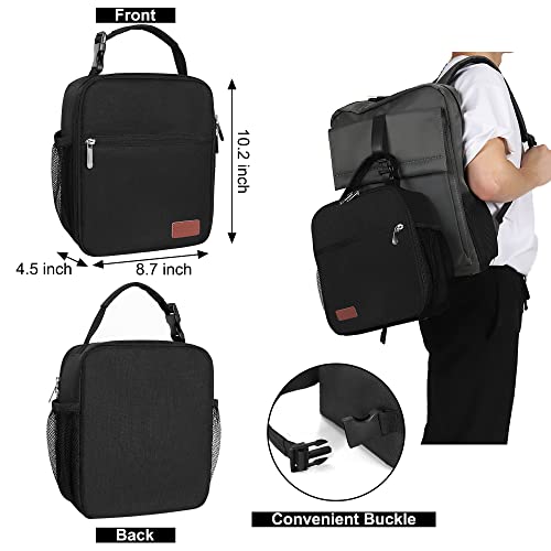 Lunch Box for Men & Women Durable Lunch Bag for Work & Adults Reusable Insulated Small Lunchbox Black - color: Black