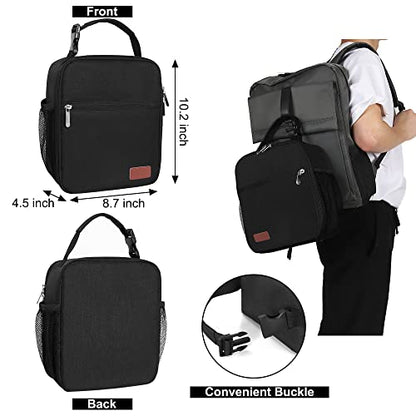 Lunch Box for Men & Women Durable Lunch Bag for Work & Adults Reusable Insulated Small Lunchbox Black - color: Black