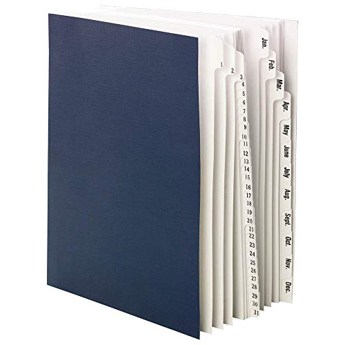Smead Desk File/Sorter, Daily (1-31) and Monthly (Jan-Dec), 43 Dividers, Letter Size, Dark Blue (89235) - color: Daily/Monthly - Blue, size: Letter
