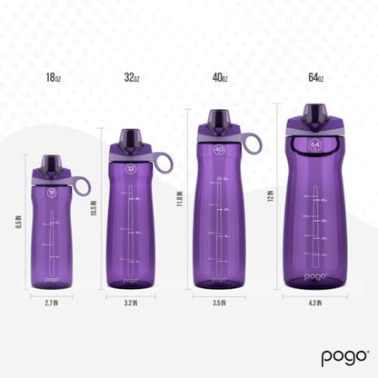 Pogo BPA-Free Tritan Plastic Water Bottle with Chug Lid, 40 Oz, Purple - color: Purple, size: 40 Ounces