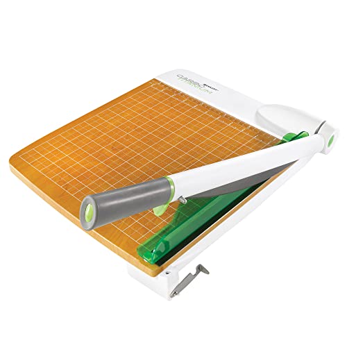 Westcott 16874 ‎15-Inch CarboTitanium Wood Base Guillotine Paper Cutter, Multi-Paper Trimmer with 30 Sheet Capacity