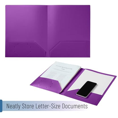 Mr. Pen- Plastic Folders with Pockets, 5 pcs | Aesthetic File Folder with Business Card Slot, 2-Pocket Folder, Back to School, Office, Filing Supplies - color: Outer Space, size: 5 Pack
