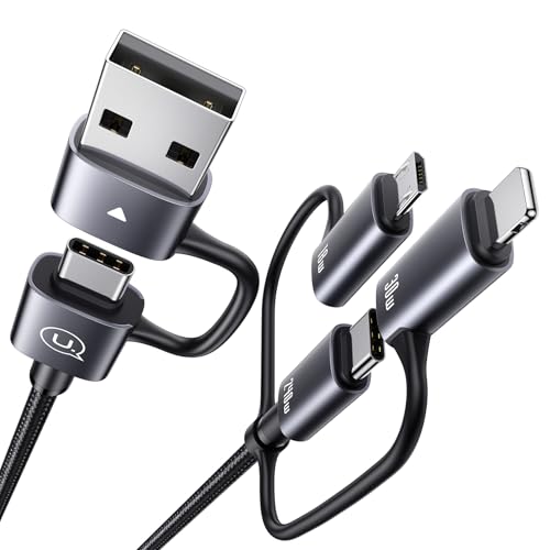 240W Multi Charging Cable, 4ft 6-in-1 USB C Cable Fast Charging Cords with USB-C/A Ports to IP/Type C/Micro Connectors for Pad/Cell Phones/Tablets/Laptop - size: 4ft