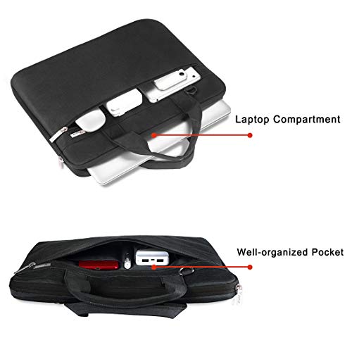 Voova Laptop Bag 17 17.3 Inch, 360° Protective Laptop Case Sleeve with Shoulder Strap Compatible with 17-18 Inch Lenovo Asus Acer Dell Hp, Waterproof Computer Bag Slim Briefcase for Men Women, Black - color: Black, size: 17-17.3 inch