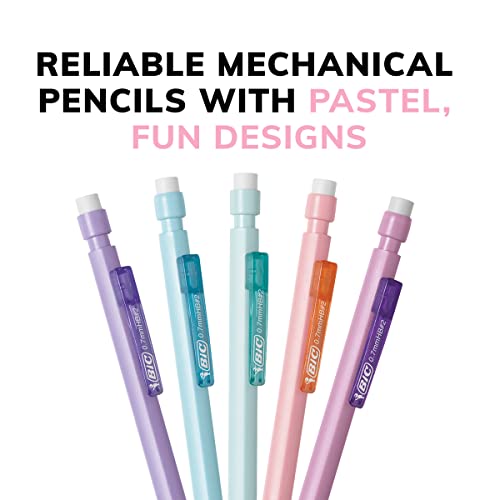 BIC Xtra-Smooth Pastel Mechanical Pencils with Erasers, Medium Point (0.7mm), 24-Count Pack, Bulk Mechanical Pencils for School or Office Supplies - size: 24 Count (Pack of 1), style: Pastel Edition