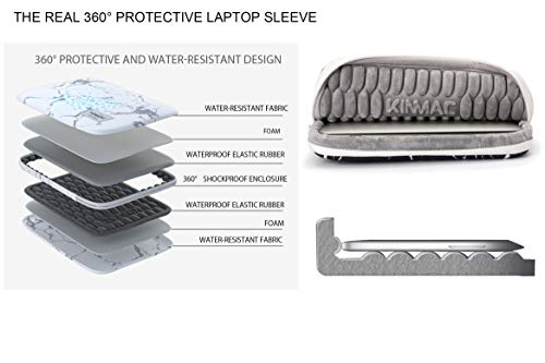 Kinmac 360° Heavy Duty Protective Laptop Sleeve Case Bag Cover with Handle for MacBook Air 13 inch,iPad Pro 13 inch and 13.3 inch HP,Dell,Lenovo,Asus,Acer Laptop (Coffee PU) - color: Coffee PU, size: 12 inch-13.3 inch