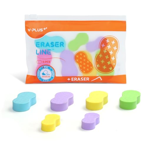 YPLUS Erasers for Kids, Hi-Polymer Pencil Erasers for School Office, 6 Pcs | Multicolor Rubber Erasers, Eraser Line No-Residue Pencil Erasing, School And Office Supplies For Kids And Artists - color: Multicolors