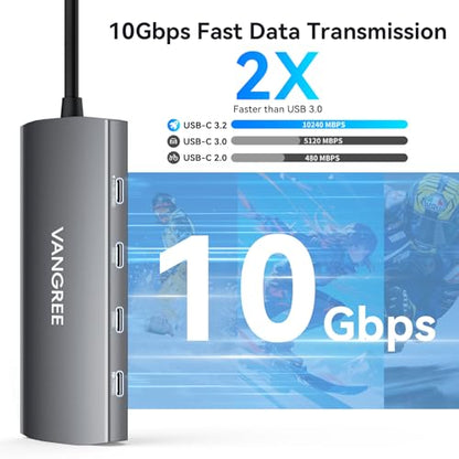 USB C Video Output Hub, 3 USB-C & 2 USB-A 3.2 10Gbps Ports, 4K@60Hz HDMI, 100W PD, SD/TF, USBC Splitter Dual Monitor Adapter for MacBook Pro/Air, iMac, iPad Pro, XPS, Surface, Galaxy S22,Samsung DEX