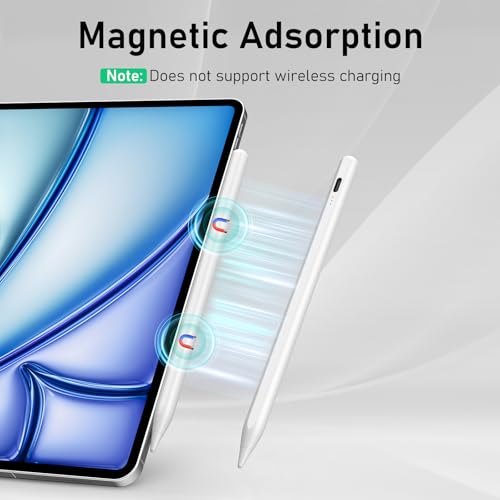 MEKO iPad Pencil Find My, Stylus Pen for iPad with Easy Shortcuts，Compatible with 2018-2025 Apple iPad A16/10/9/8 & Air 13/11 & Pro 12.9/13/11 & Mini 7/6/5, Anti-Lost & Fast Charging 10H Battery