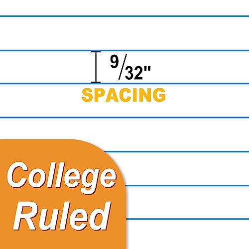 SUNEE Loose Leaf Paper, 900 Sheets, 6 Pack College Ruled Paper, 8 x 10-1/2 Inch Filler Paper, 3 Hole Punch Binder Paper, Loose Leaf Notebook Paper, 150 Sheets/Pack - size: College Ruled | 6 Pack