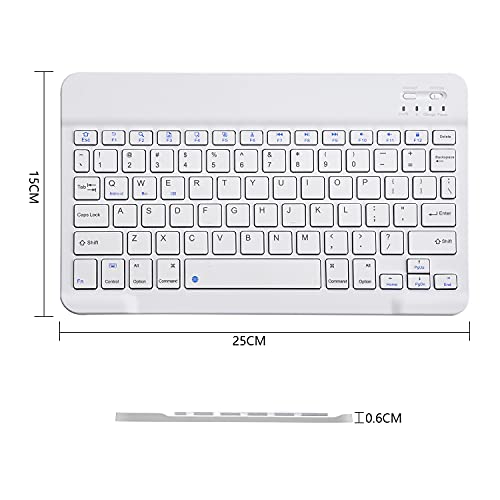 Ultra-Slim Bluetooth Keyboard Portable Mini Wireless Keyboard Rechargeable for Apple iPad iPhone Samsung Tablet Phone Smartphone iPadOS iOS Android (10 inch White) - color: 10 inch White