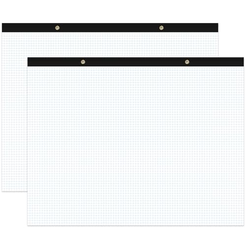(2-Pack) Large Engineering Graph Paper Pad - 22" x 17" Grid Paper Notepad, 4"x4" Blue Grid 100 Sheets/200 Pages Paper for Engineer Architect Designer Mathematician Draftsman - size: 2-Pack, style: 22" x 17"