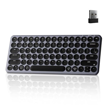 Keychron B3 Pro 75% Ultra-Slim Wireless Keyboard, 2.4GHz, Bluetooth 5.2 / Wired USB Connection, Lightweight Design, Portable Silent White Bluetooth Keyboard for Mac Windows Linux Tablet Phone - color: Gray