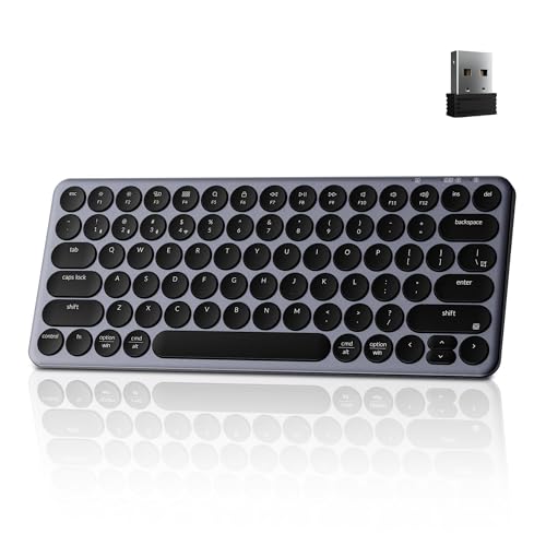 Keychron B3 Pro 75% Ultra-Slim Wireless Keyboard, 2.4GHz, Bluetooth 5.2 / Wired USB Connection, Lightweight Design, Portable Silent White Bluetooth Keyboard for Mac Windows Linux Tablet Phone - color: Gray