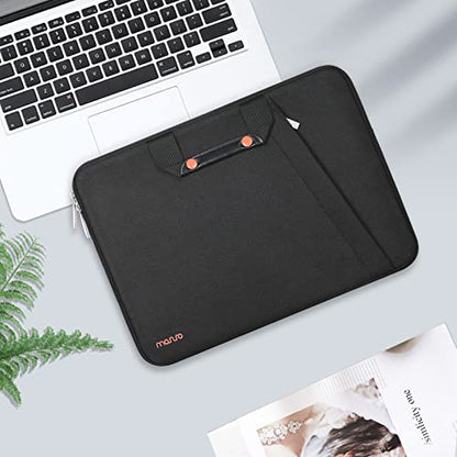 MOSISO Laptop Case 13.3 inch, 13-13.3 inch Laptop Sleeve, Black | Compatible with MacBook Neo/Air 13.6/Pro 13/Pro 14, HP Dell ASUS Lenovo, Polyester Vertical Bag with Bevel Pocket&Handle&Belt