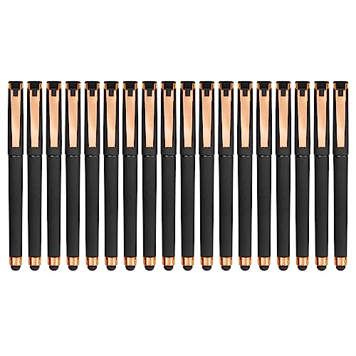 Linbsunne Black Gel Pens 0.7mm Medium Point Pen Office Pens 2-in-1 Stylus Pens for Touch Screens Gel Ink Rollerball Pens for Writing (18 Pack-black) - color: 18 pack-black