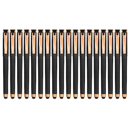 Linbsunne Black Gel Pens 0.7mm Medium Point Pen Office Pens 2-in-1 Stylus Pens for Touch Screens Gel Ink Rollerball Pens for Writing (18 Pack-black) - color: 18 pack-black