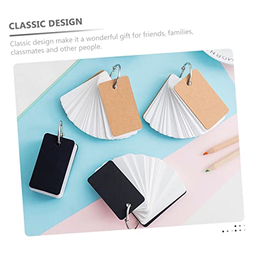 8pcs Thick Blank Cards Memory Cards Notebook Binding Ring Flashcards Memo Pad for Students - size: 7X4CM