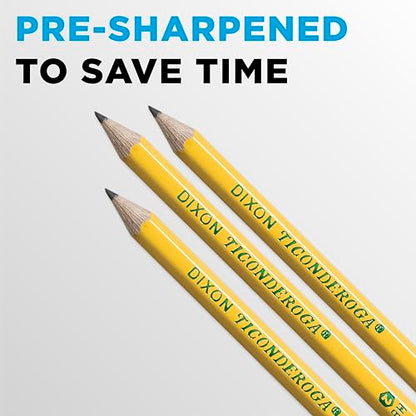 Ticonderoga Wood-Cased Pencils, Pre-Sharpened, #2 HB Soft, Yellow, 30 Count - size: 30 Count (Pack of 1)