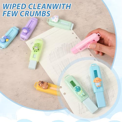 24 Pcs Cute Retractable Eraser for Pencils Cute School Supplies Kawaii Erasers for Kids Fun Cartoon Erasers Back to School Supplies Kid Party Favors Gift (Style 1) - color: Style 1