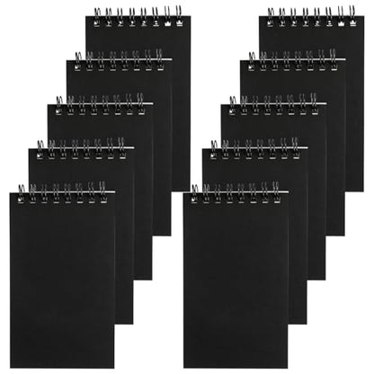 Hxezoc 10 Pack Small Pocket Notebooks, 3 x 5 Inches Mini Black Spiral Pocket Notebook with Lined Pages Memo Pads for Kids Home Office School Classroom Decoration Supplies - style: Black