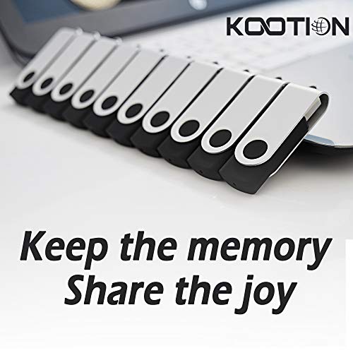 KOOTION 128MB Bulk USB Drives 100 Pack USB 2.0 Flash Drive Thumb Drives Swivel Memory Stick (Black, 100pcs, 128MB) - size: 128MB, style: Black-100 Pack