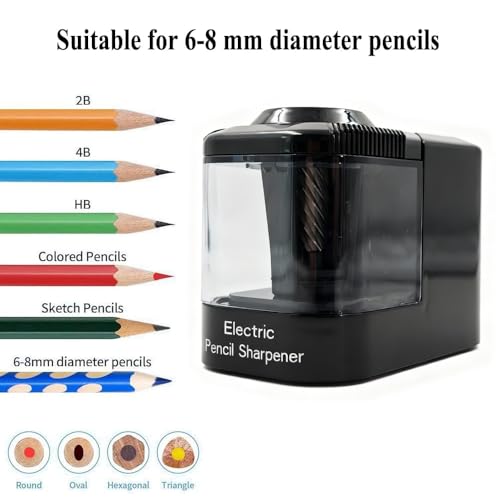 Heavy Duty Electric Pencil Sharpener, USB and Battery Powered, Best for Kids Students and Personal Use in Office School and Home by JinZeFa